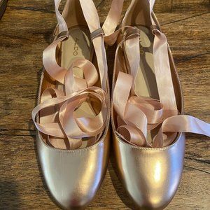 Aldo Copper Metallic Ballet Flats